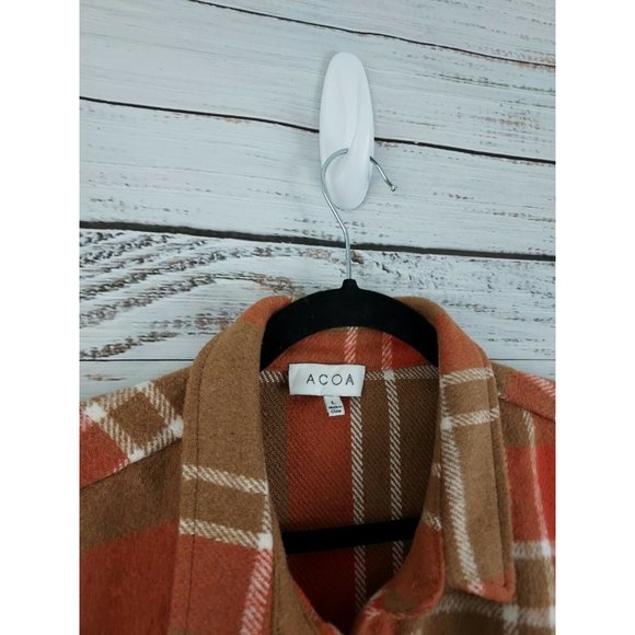 ACOA Womans Brown Plaid Jacket Western Large - Picture 2 of 6